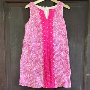 Pink Sleeveless Dress with Floral Pattern